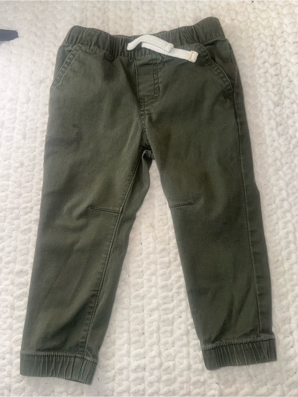 Cat & Jack Olive Green Pull-On Joggers with Drawstring